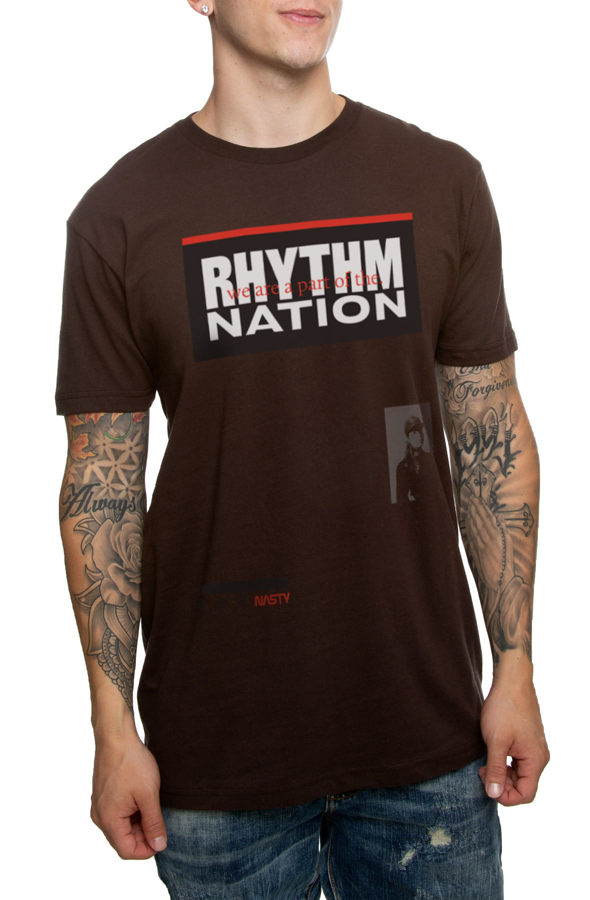 The Nation 1814 Tee in Dark Chocolate