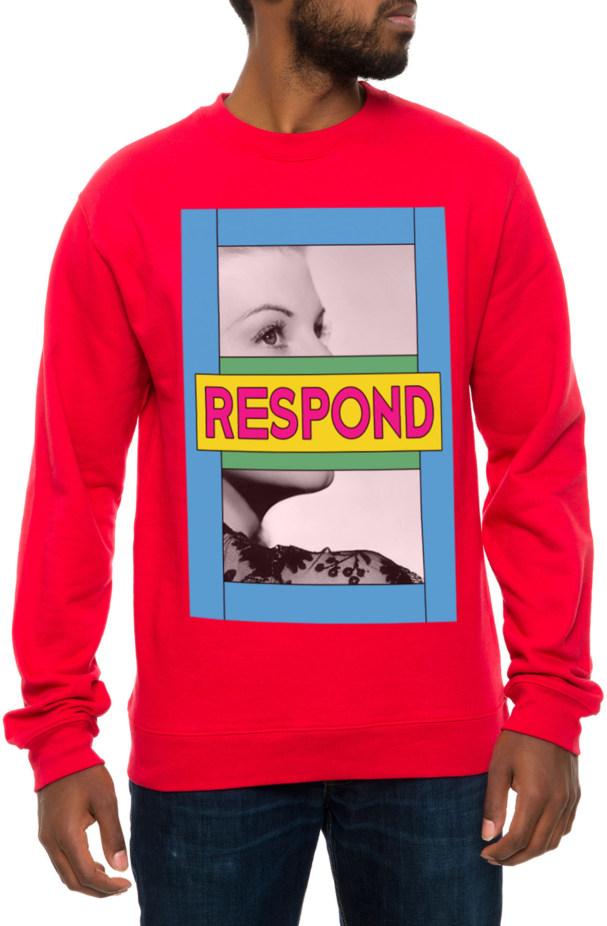 The Respond Crewneck Sweatshirt in Red