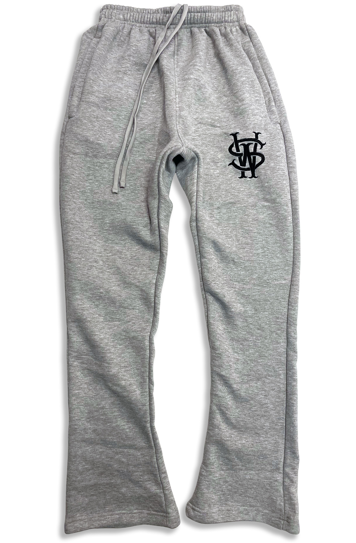 Stay Winning Grey Embroidered Flare Sweatpants
