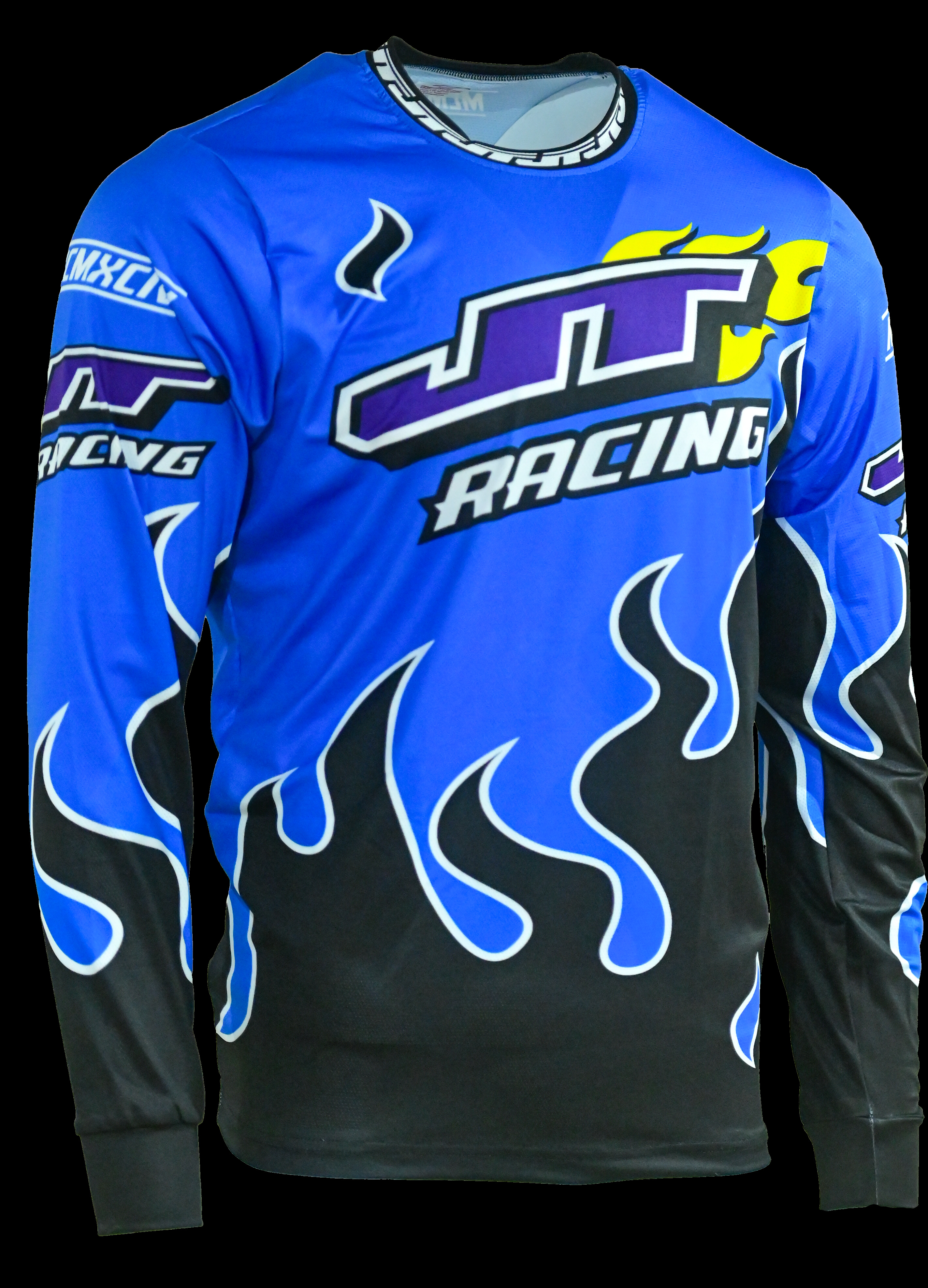 90s Blue Flame Jersey (Blue, Purple, Yellow)