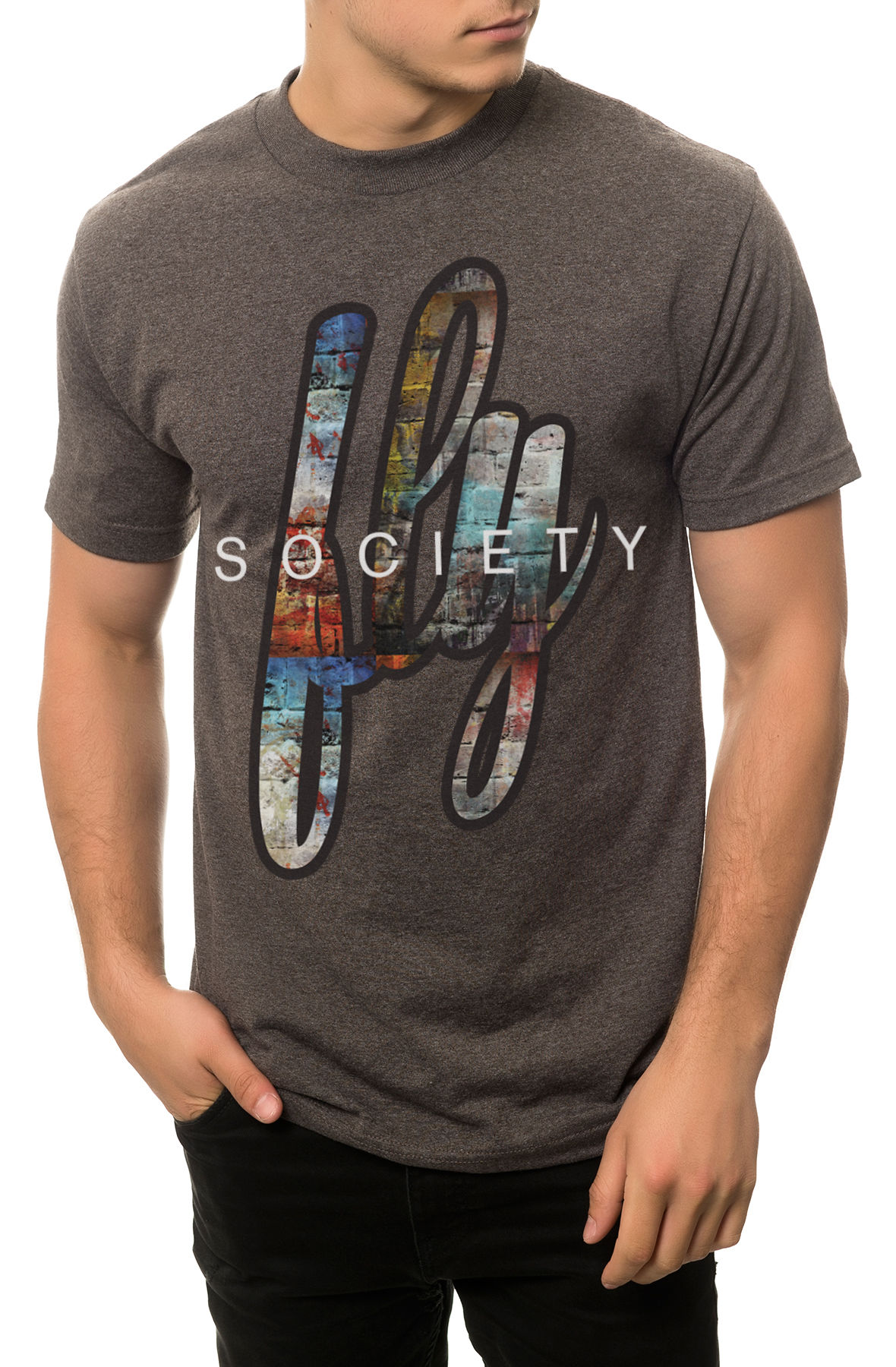 The Brick Wall Tee in Charcoal Heather