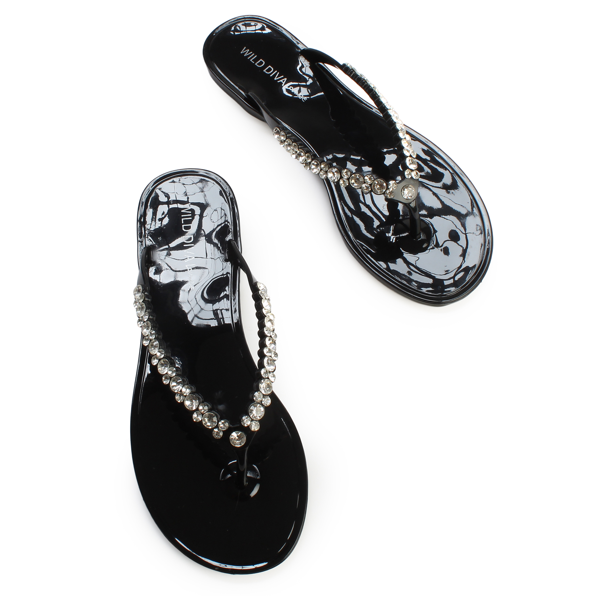 Jolie-80 Rhinestone Thong Sandal