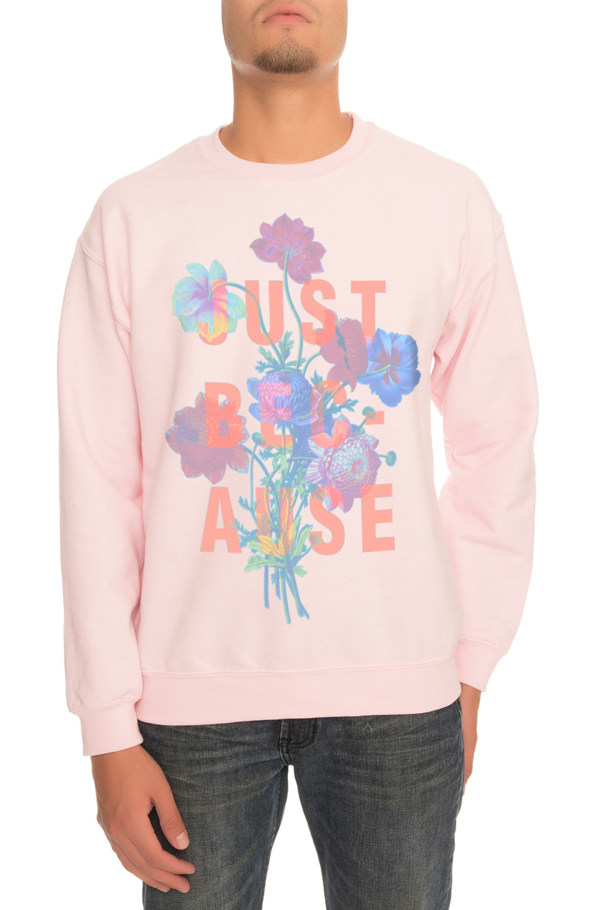 The Just Because Crewneck Sweatshirt in Light Pink