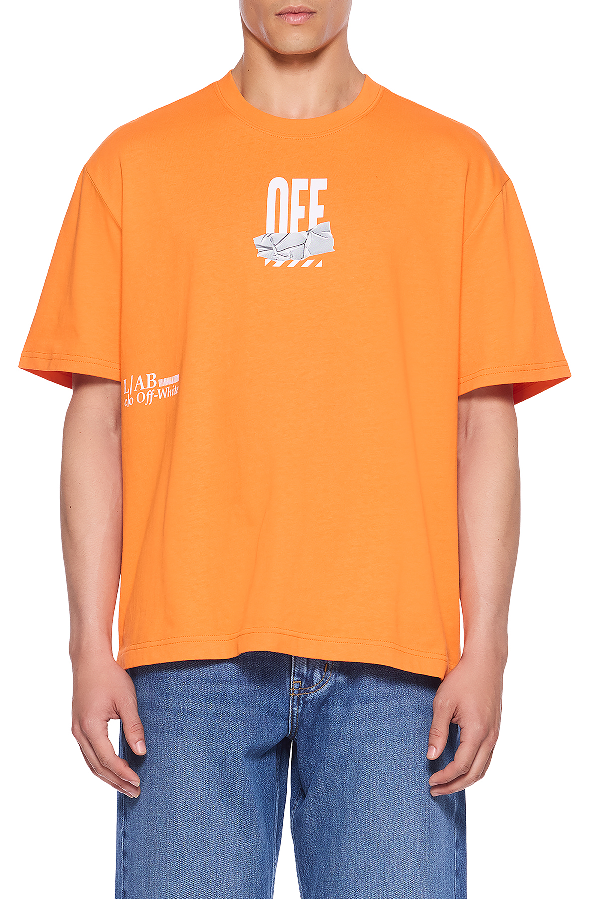トップス DIANTE LOGO TAPE LOOSE SHIRTS LAB CO OFF WHITE L/AB Off Active Tape Oversized T-Shirt