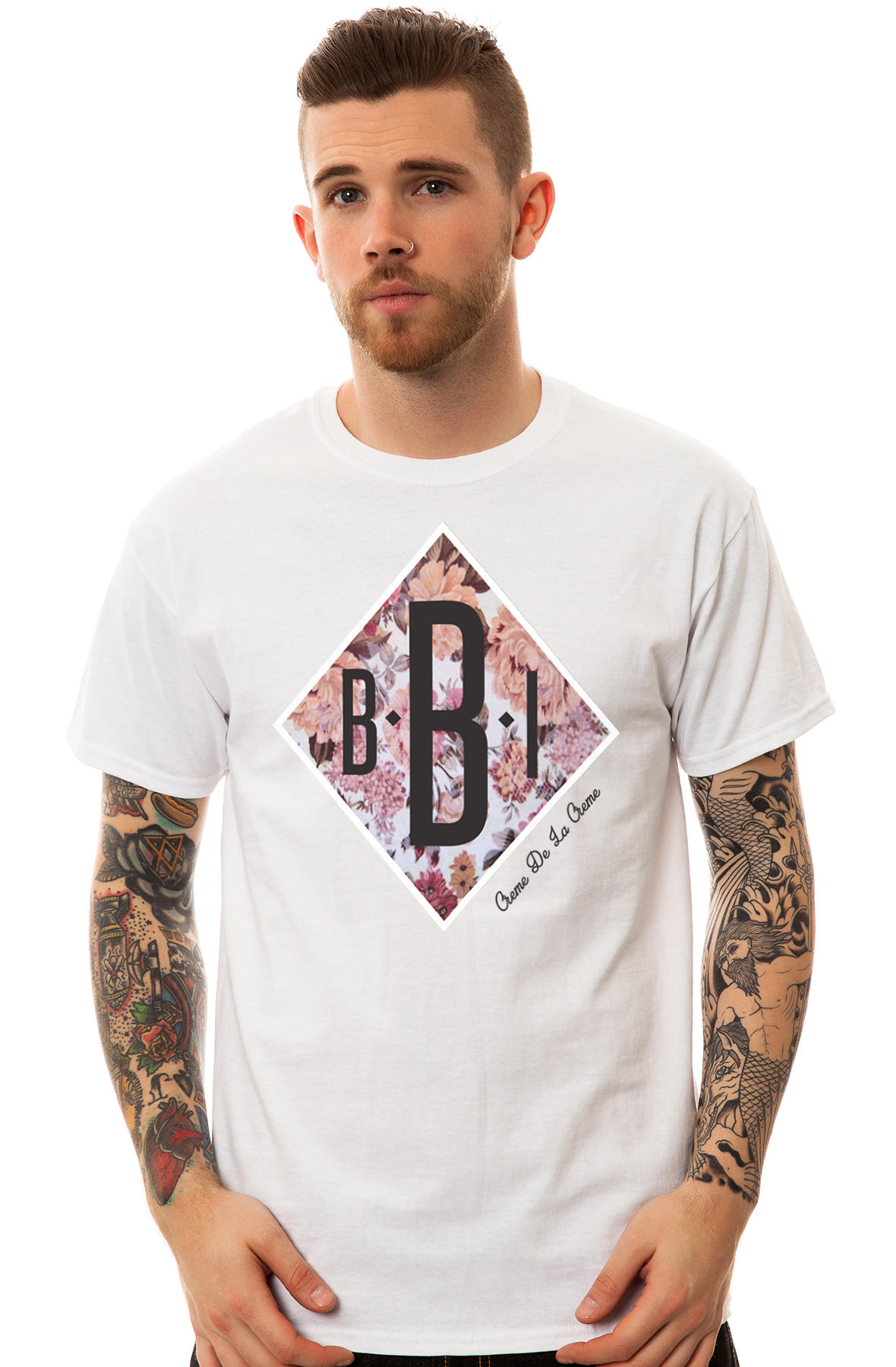 The New Diamond Floral Tee in White