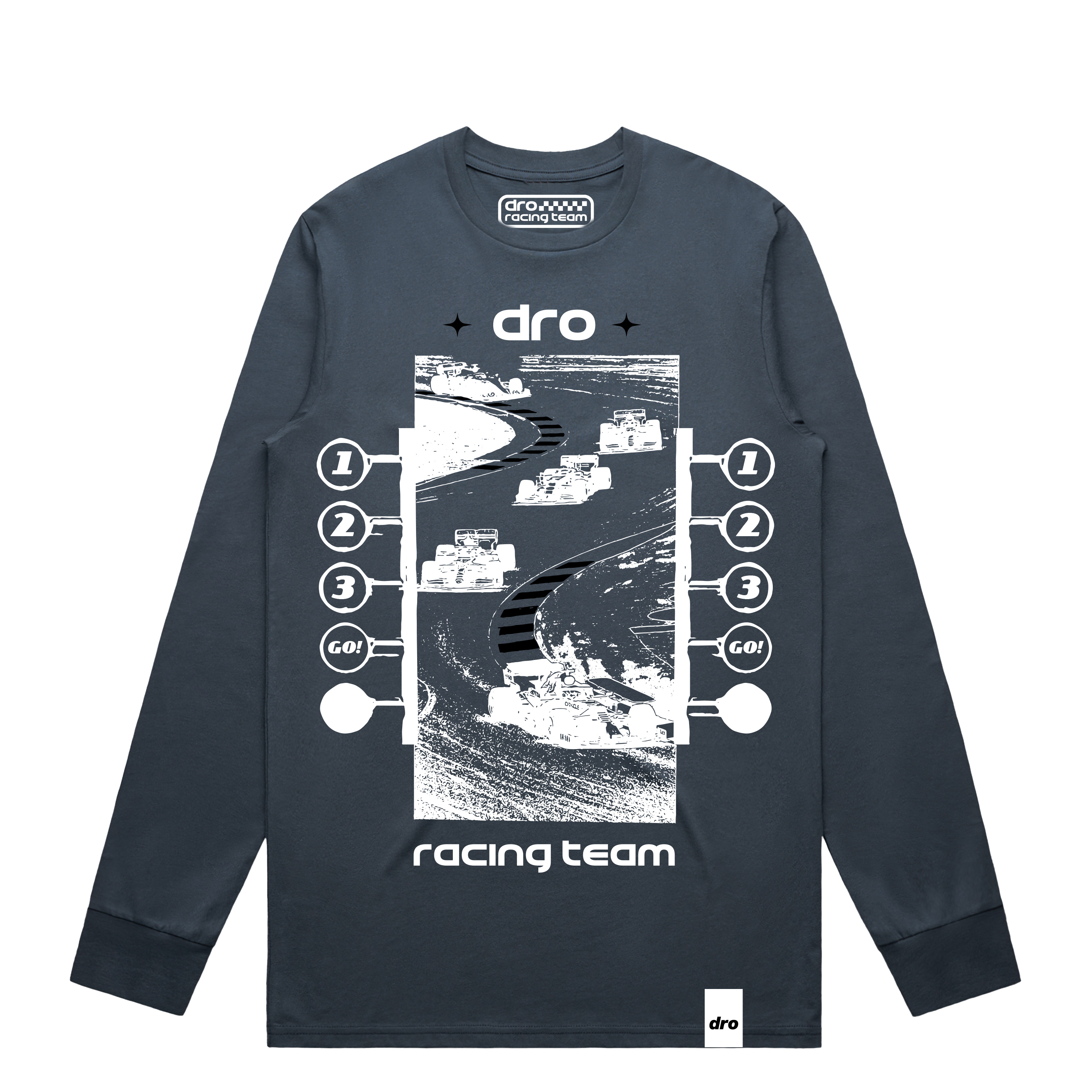 DRO Formula Long Sleeve Tee - Petrol Blue