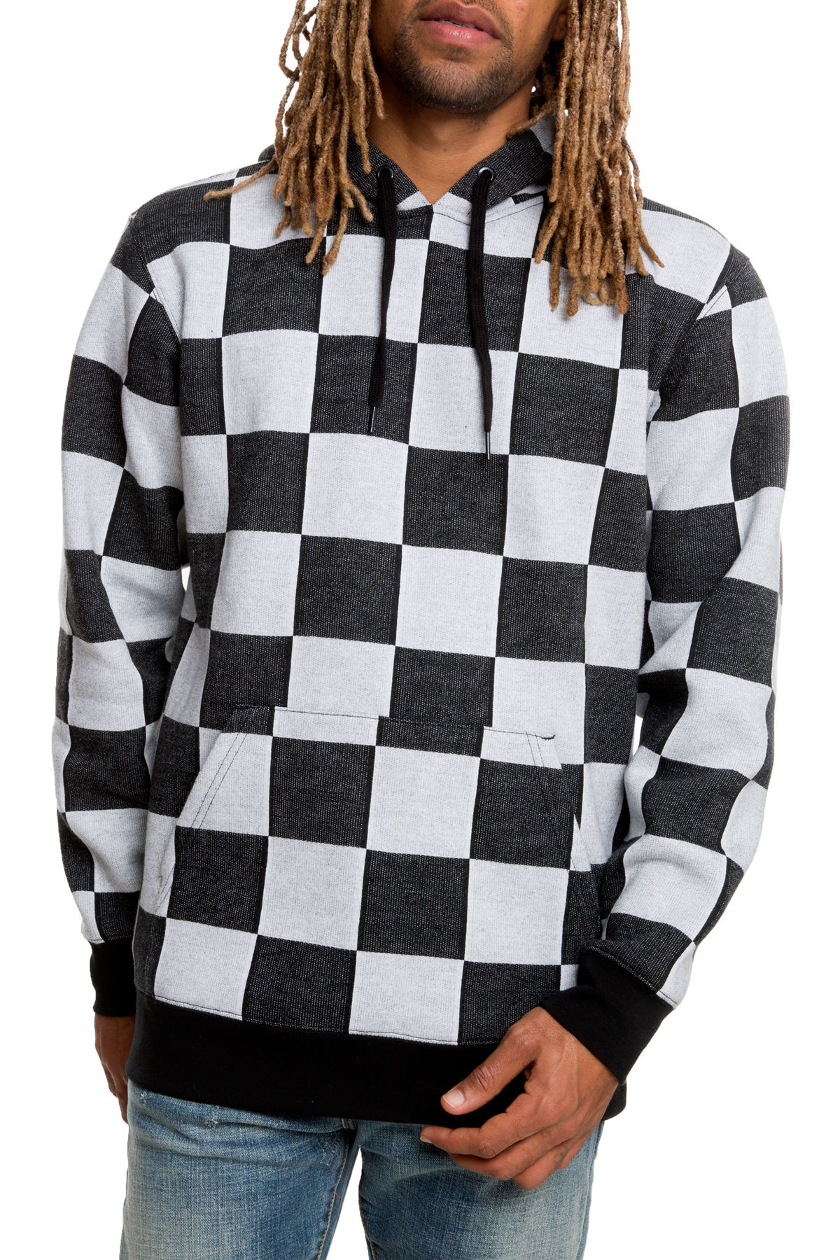vans black checkered hoodie