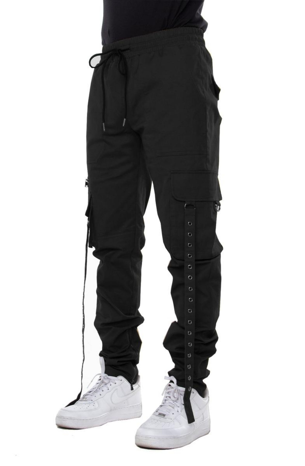 black fashion cargo pants