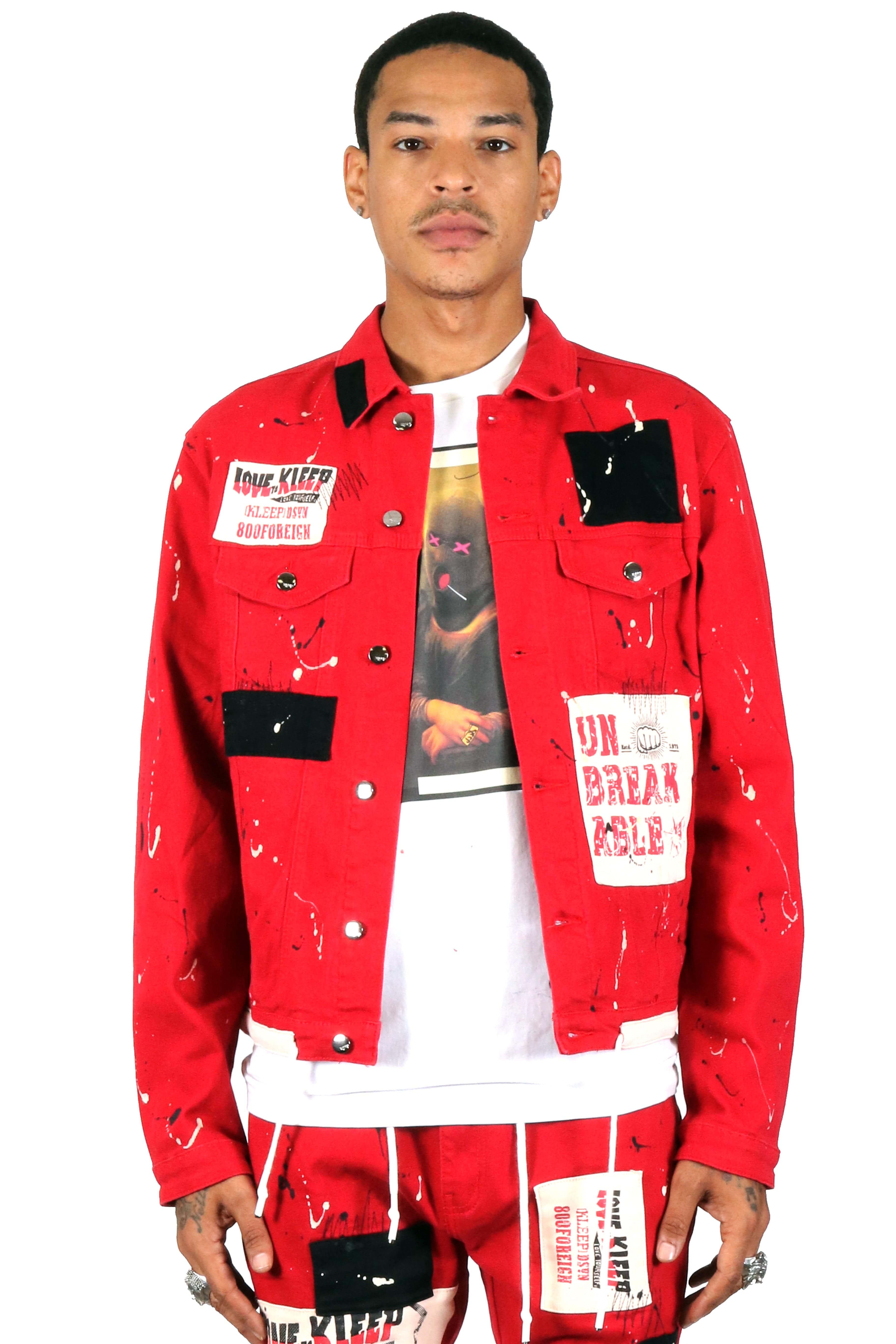 red twill jacket