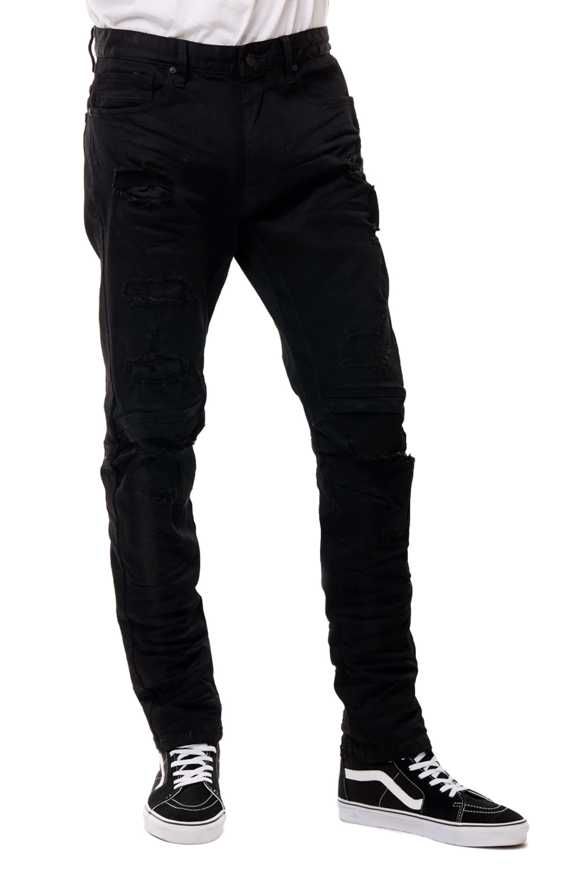 knee rugged jeans