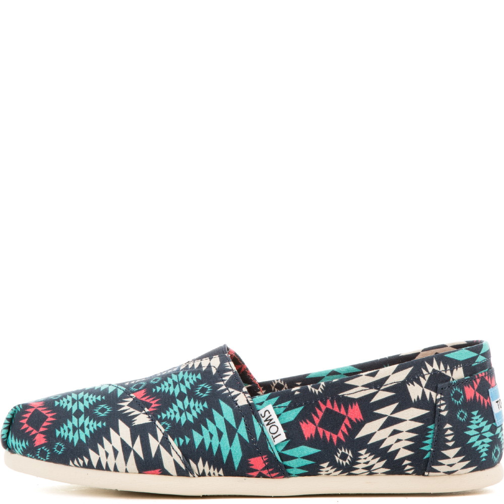 Toms Classics Blue Multi Blanket Print Canvas Flats Blue