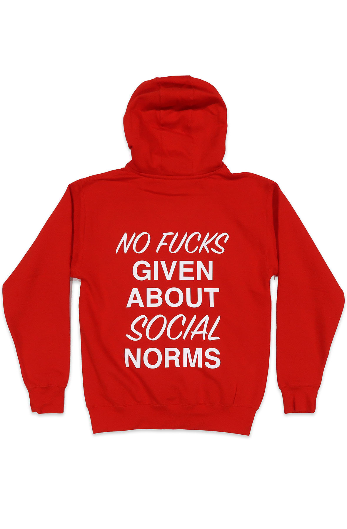 Fuck Social Norms Hoodie in Red and White