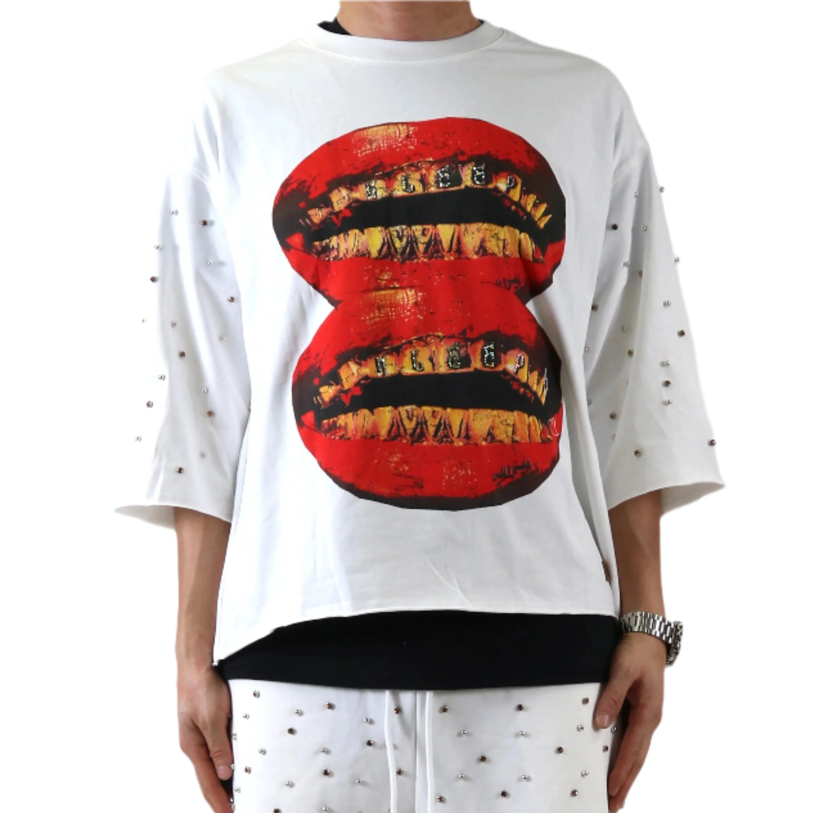 CLAIN SN/ Jersey 3/4 Sleeve Crop Top Tee