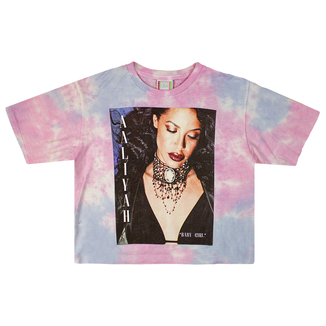 Cross Colours Aaliyah Baby Girl Crop T Shirt - Tie Dye
