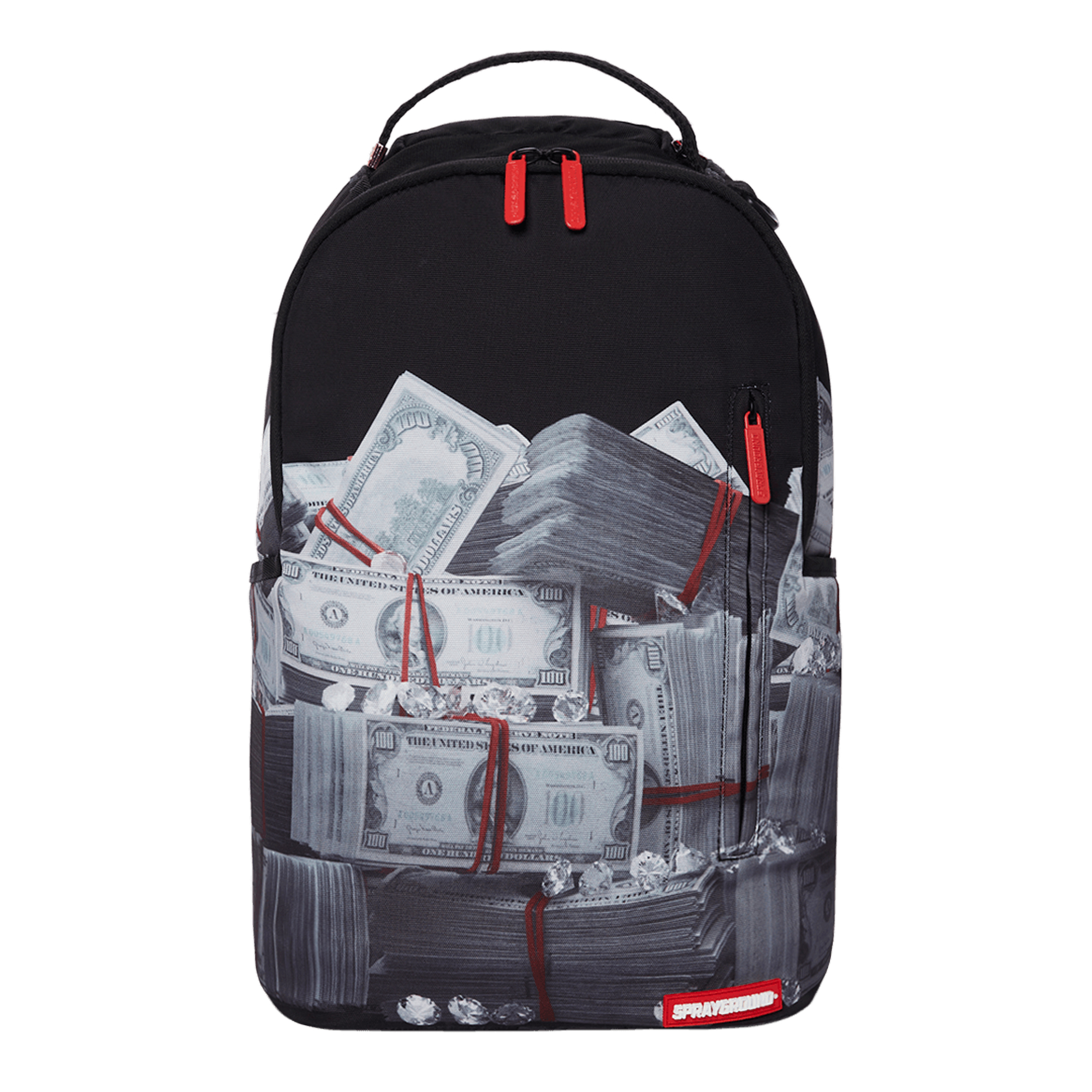 Buy Sprayground Money Rolled Black Duffle Bag at