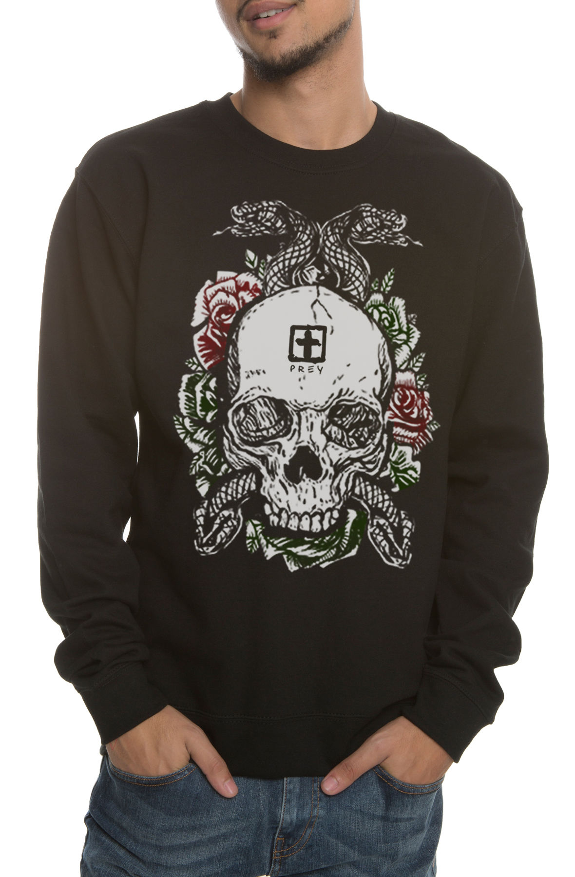 The Prey Skull Crewneck Sweatshirt in Black