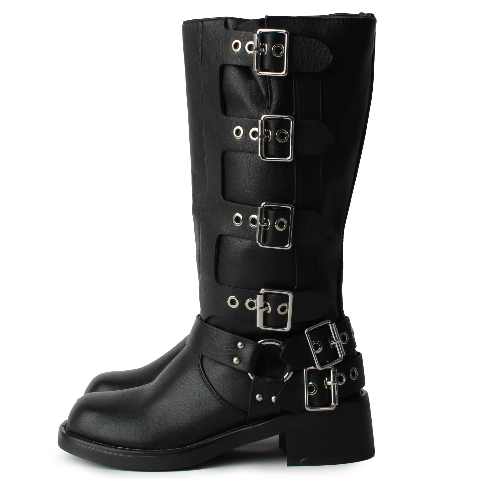 Buckle Block Heel Boot