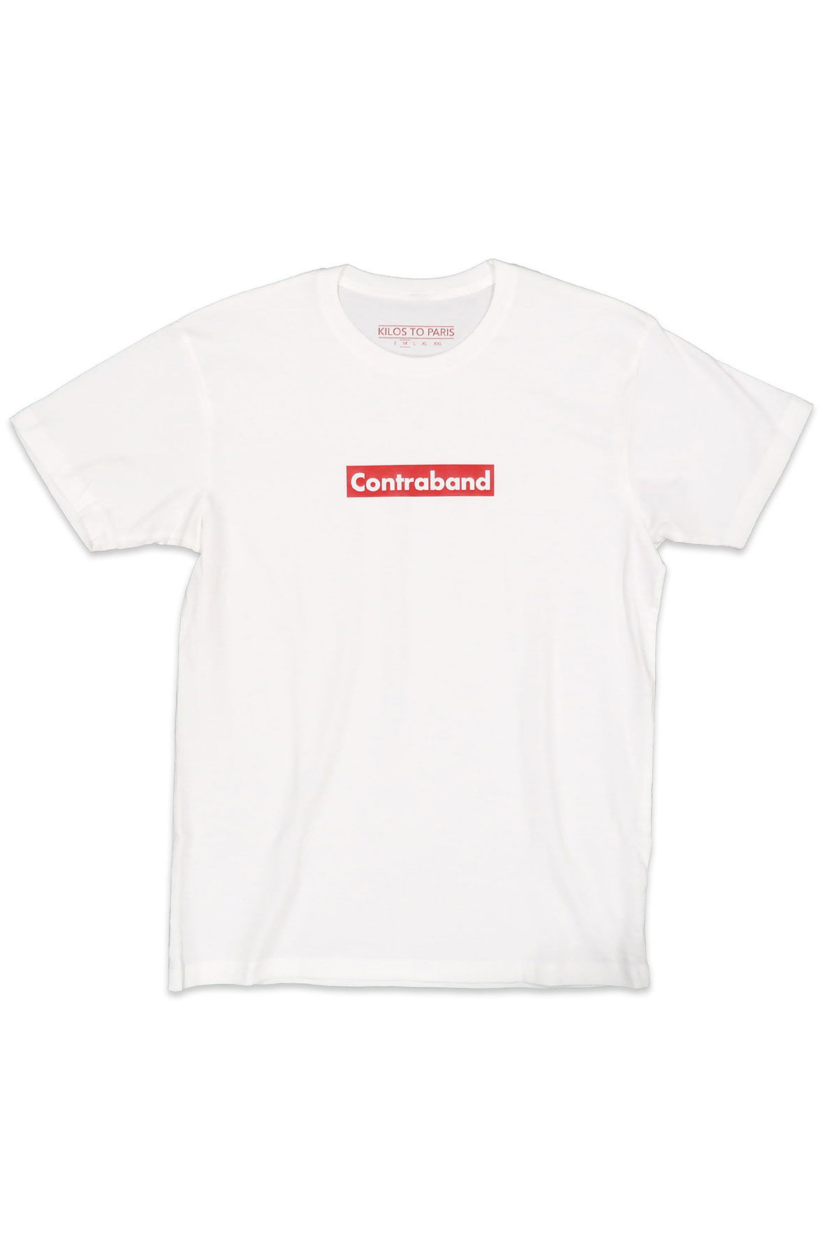 Contraband Block Tee in White and Red