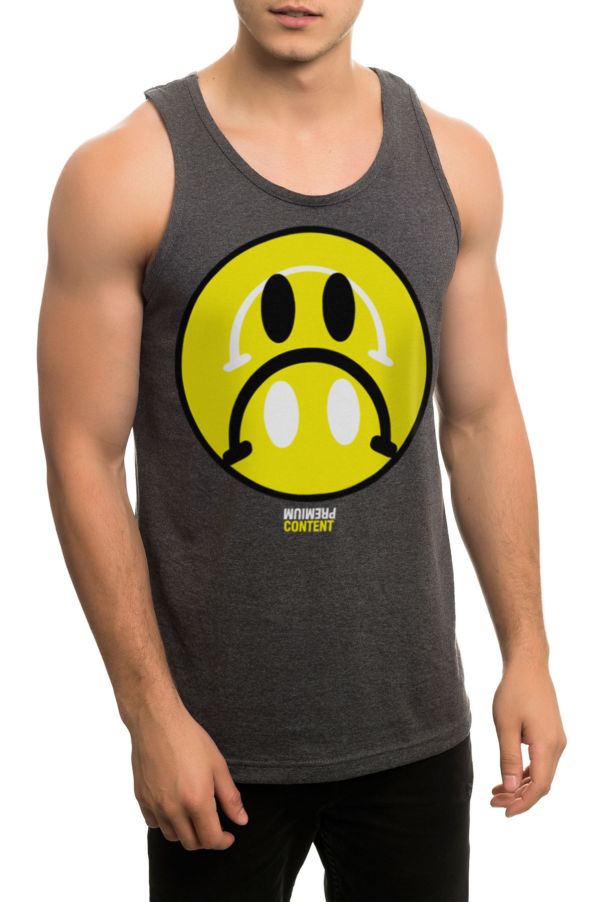 The Two Moods Tank Top in Charcoal Heather