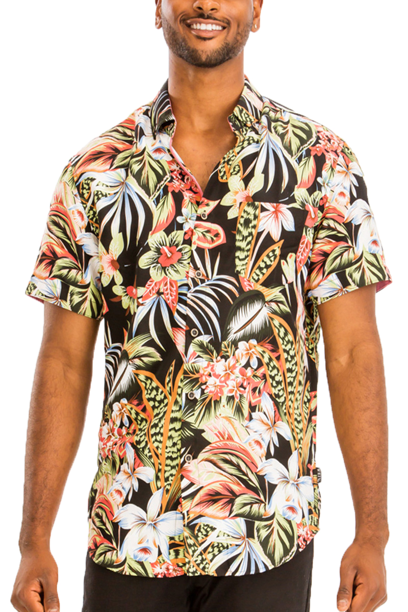 Cardinal Hawaiian Floral  Print Shirt