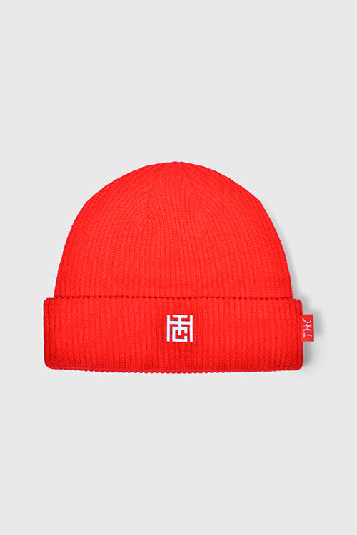 Emblem Ribbed Fisherman Beanie