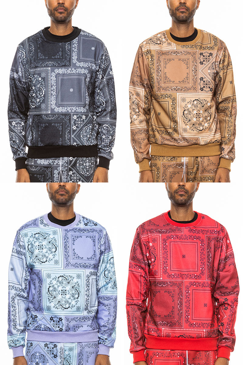 Paisley All Over Print Crewneck