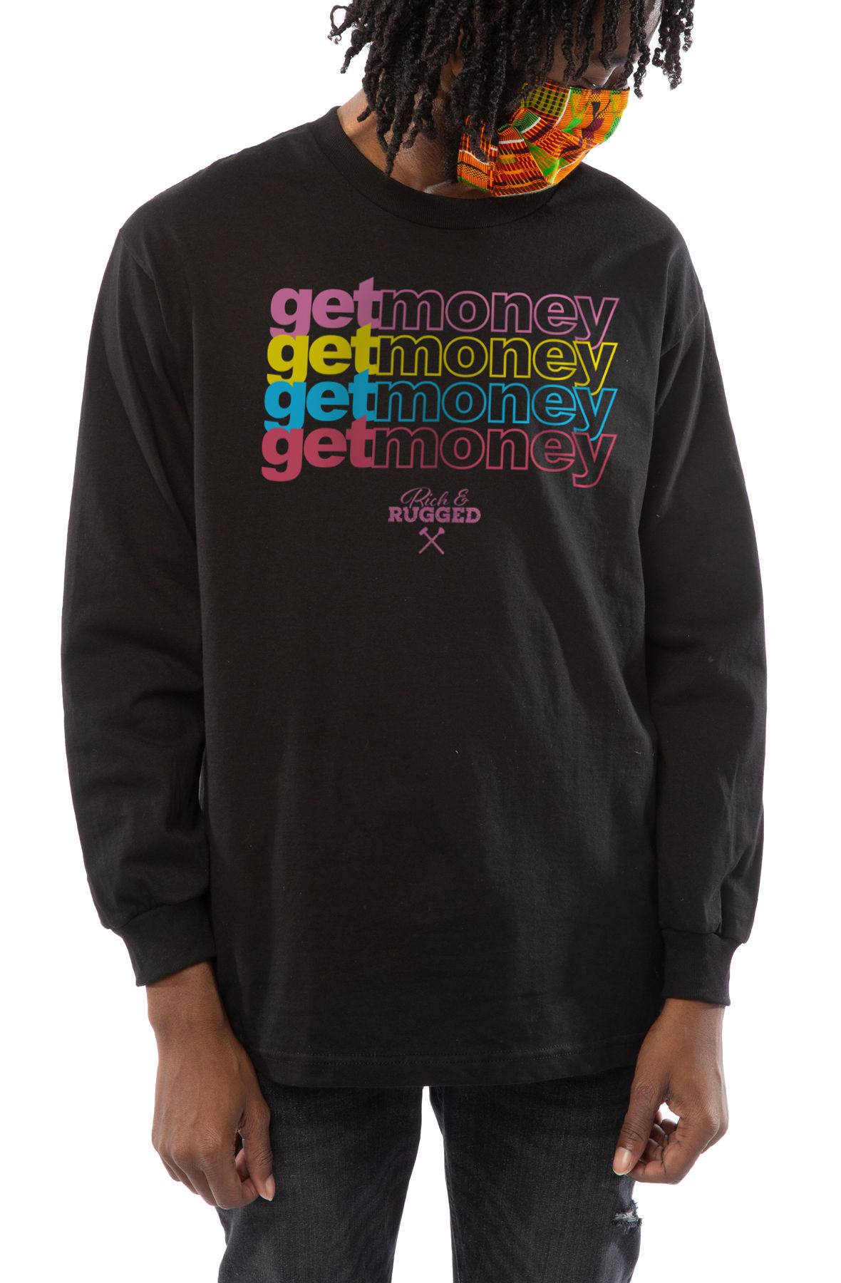 The Get Money Long Sleeve Tee in Black