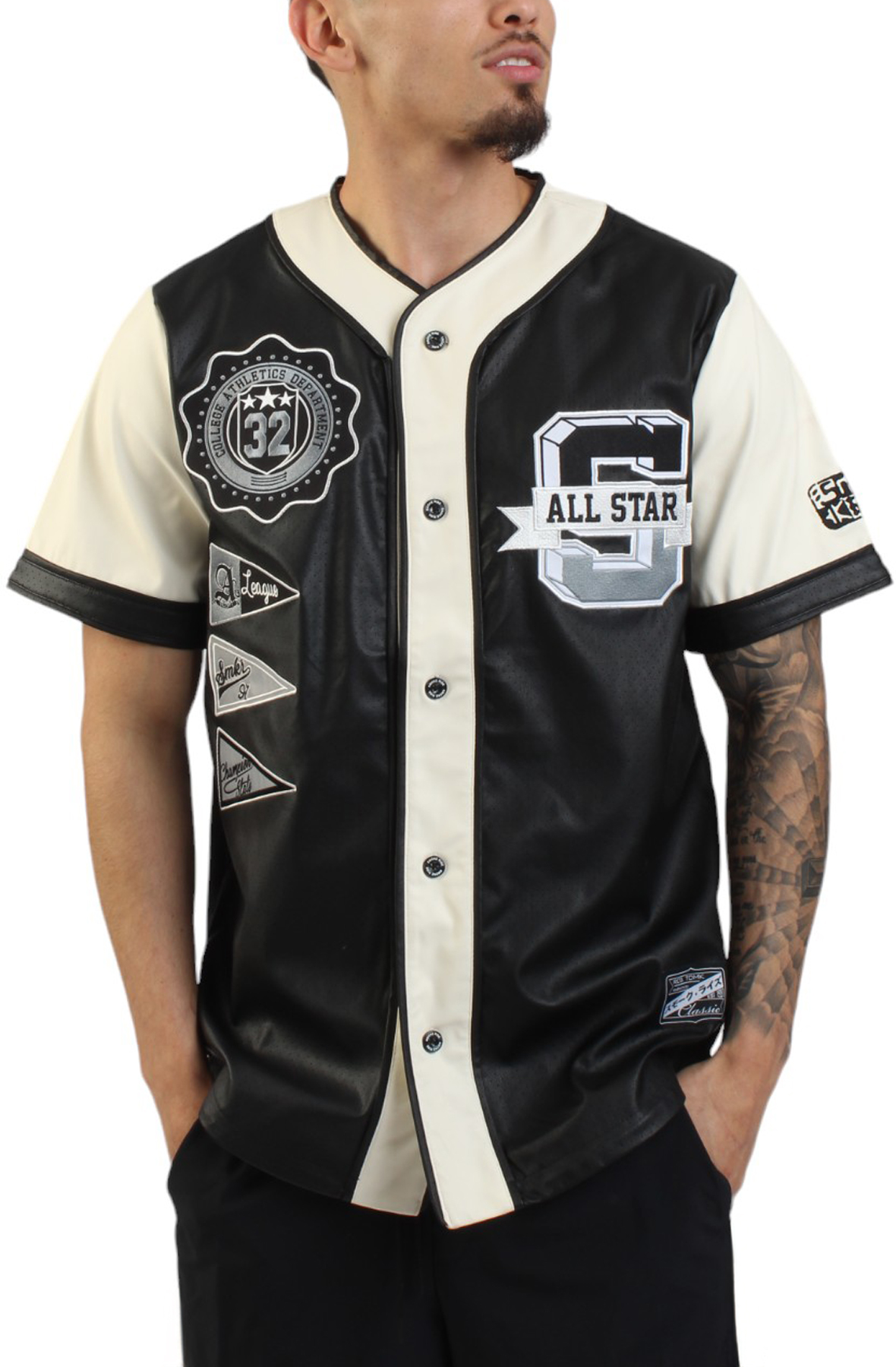 Leather Baseball Jersey