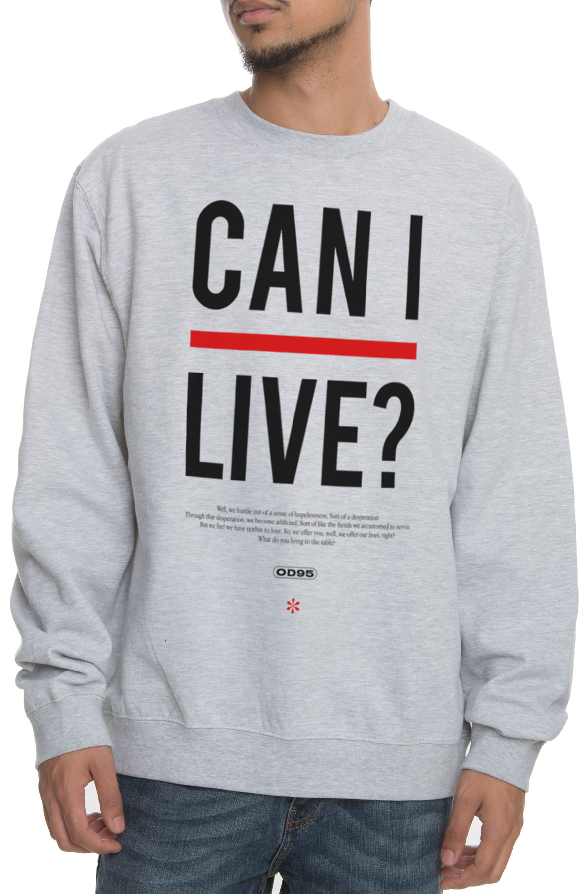 The Can I Live Crewneck Sweatshirt in Heather Grey