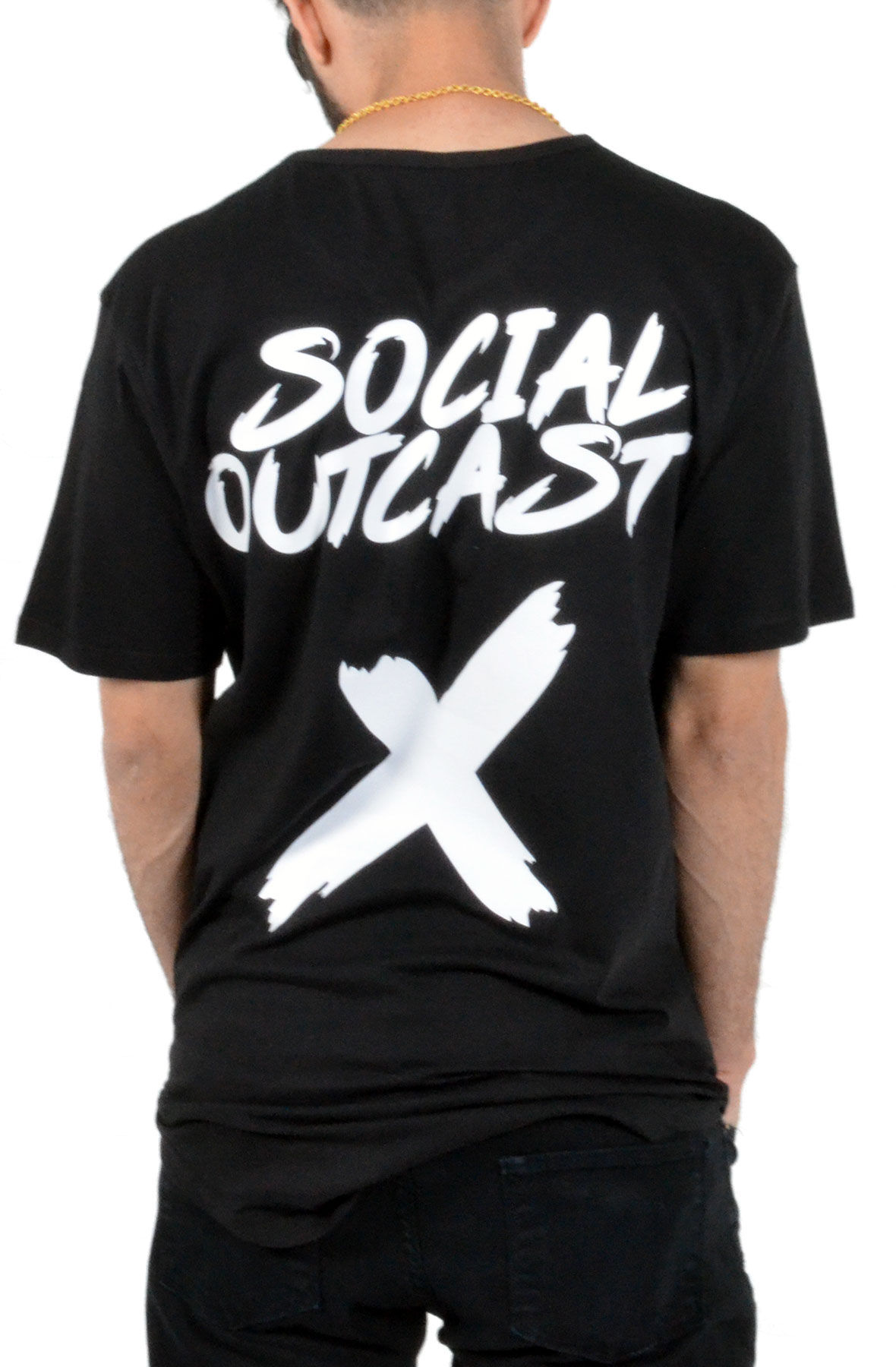 Social Outcast Tee in Black and White