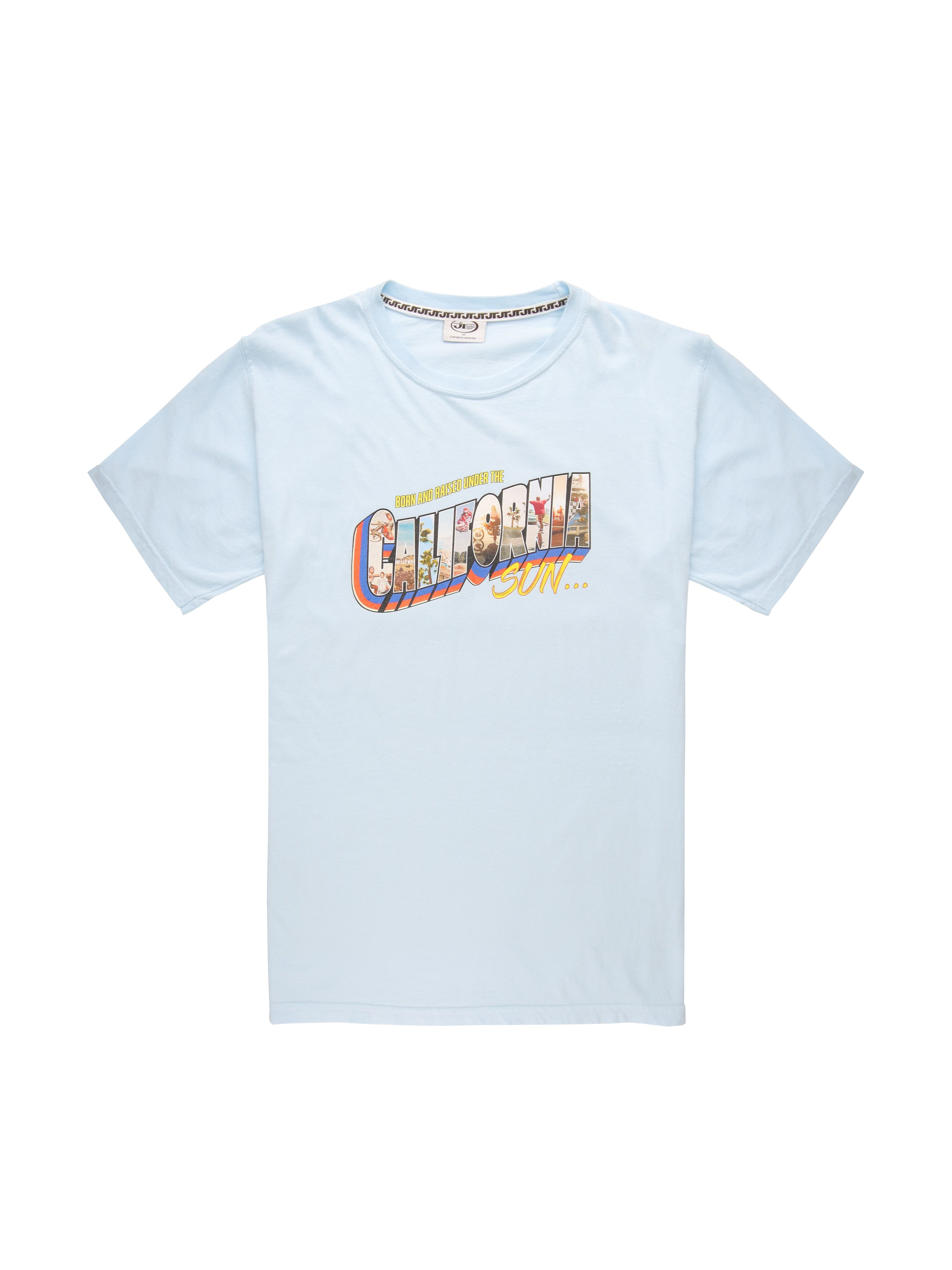 Born and Raised Under the California Sun Tee - Sky Blue