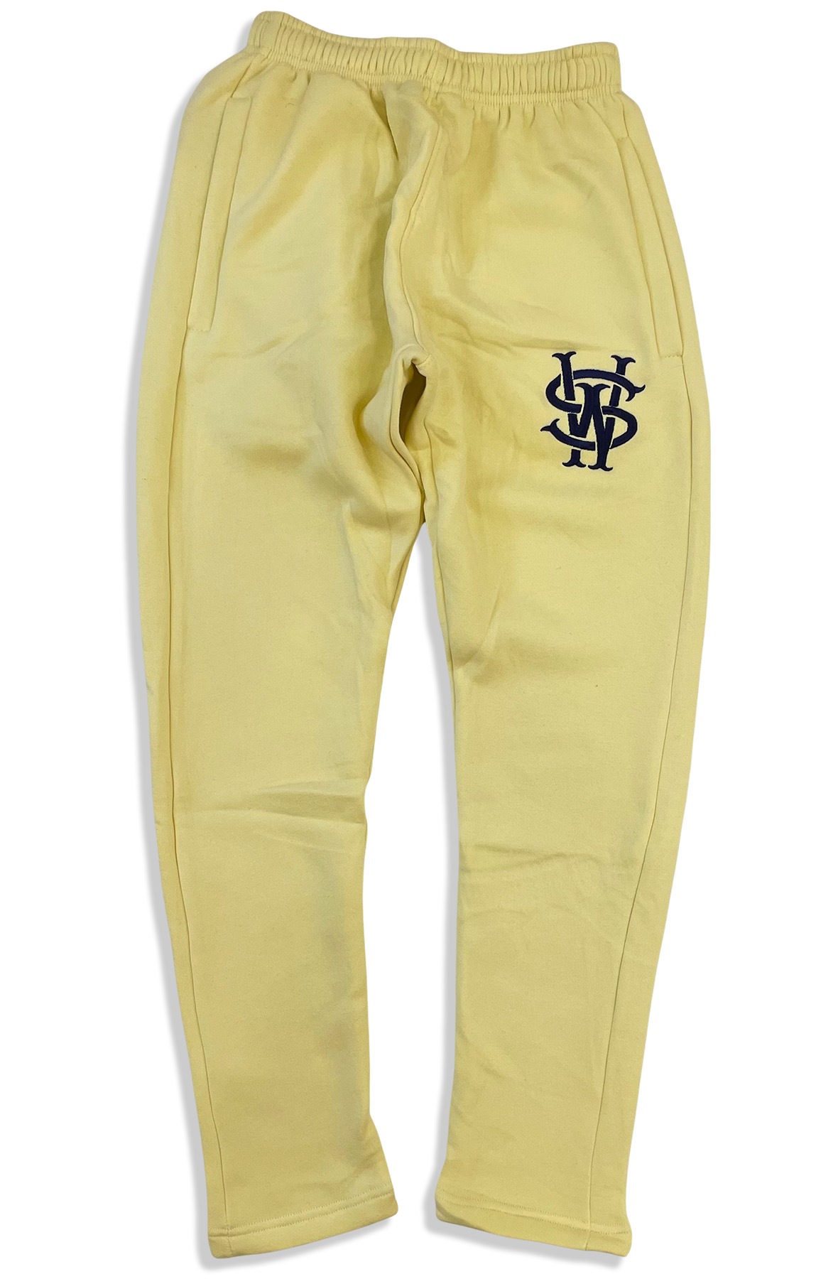 Stay Winning Yellow Open End Embroidered Sweats
