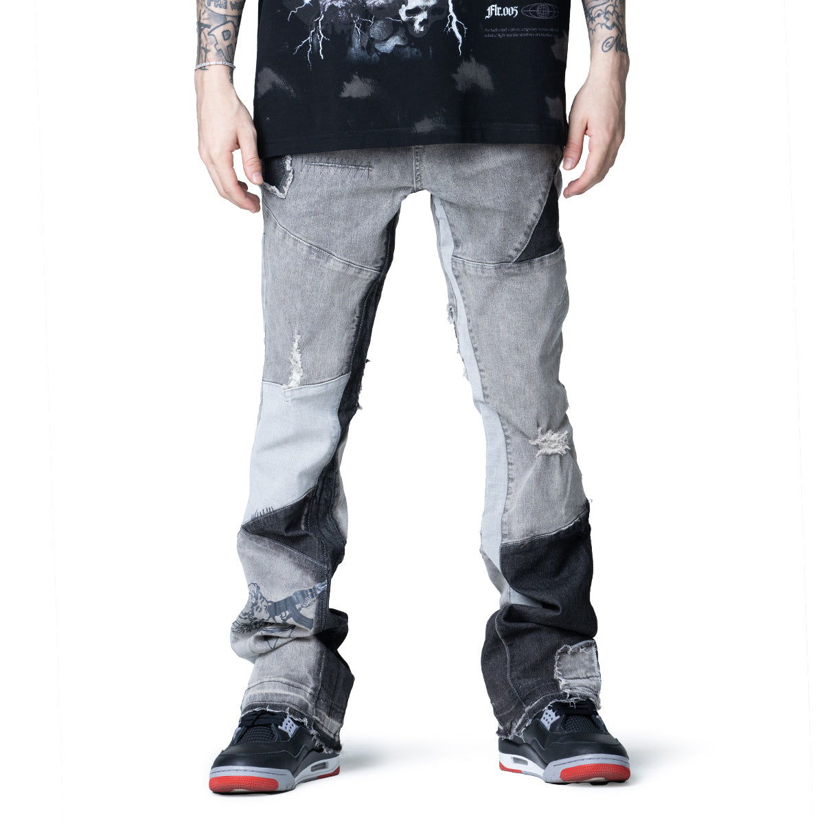 Thrash Stacked Denim Grey