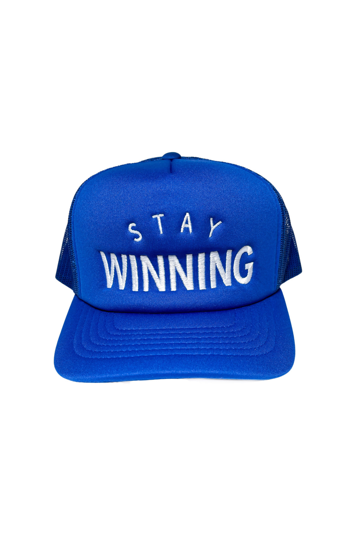 Stay Winning Royal Blue Trucker Hat