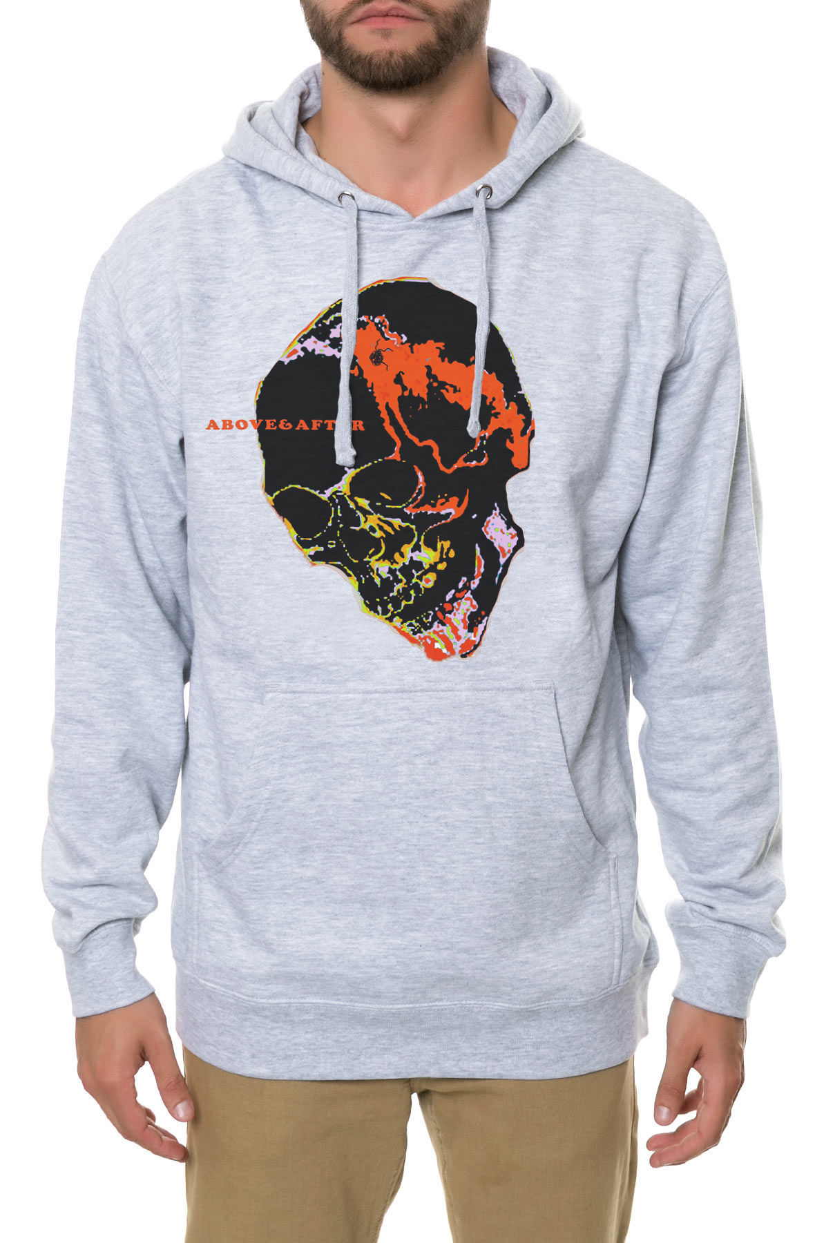 The Label Skull Hoodie in Heather Grey