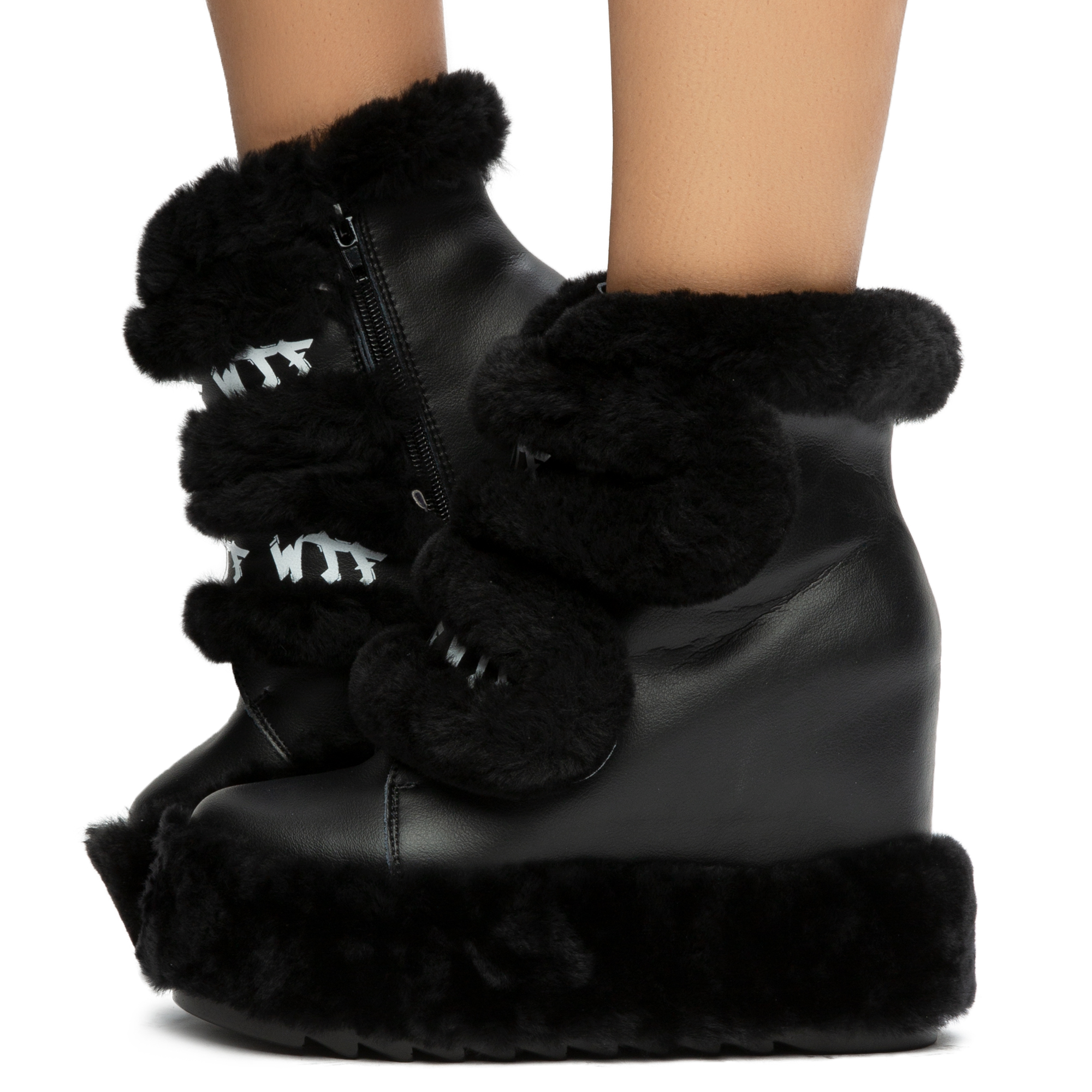 Dizzy Dream Wedge Fur Booties