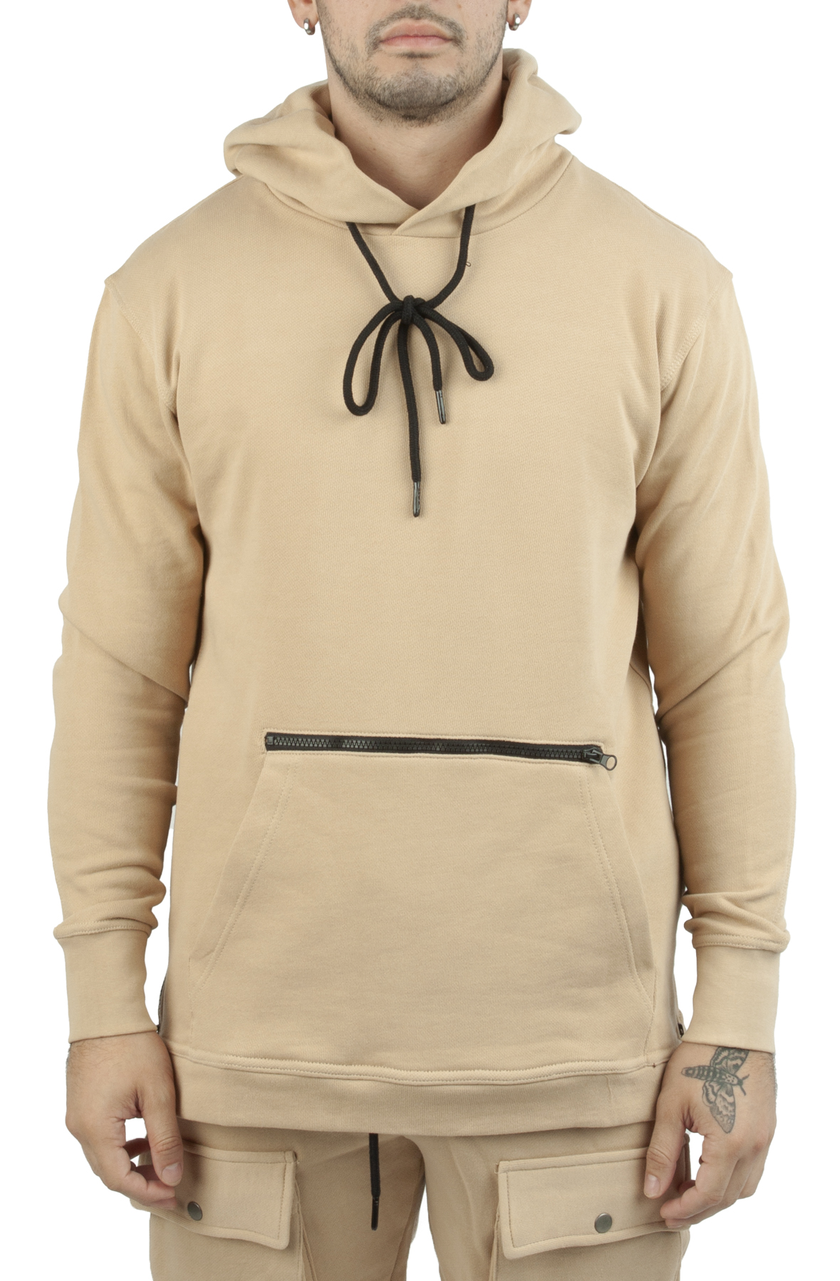 Stash Pocket Side Zip Hoodie