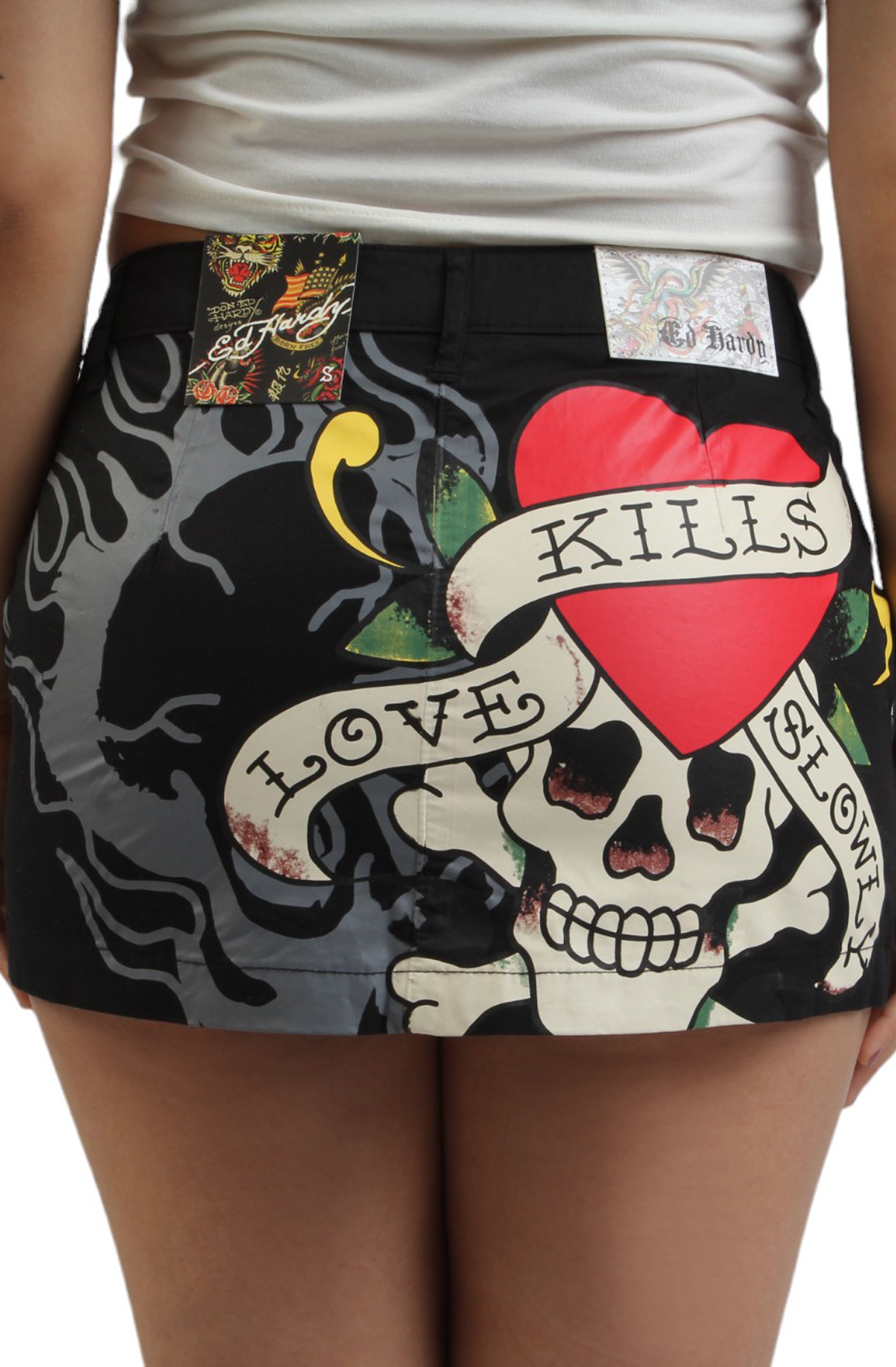 LSK Skull Poplin Mini Skirt