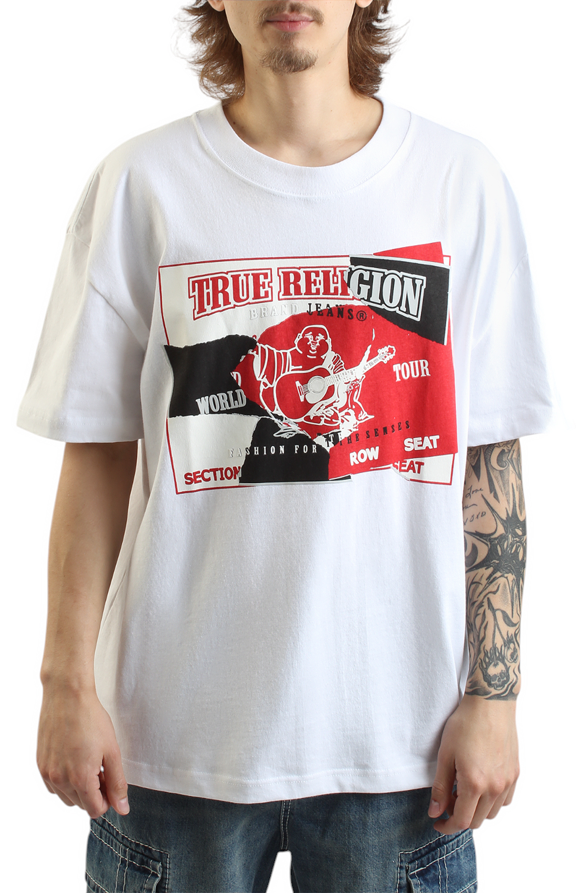 Thick T-Shirt With Distressed Logo