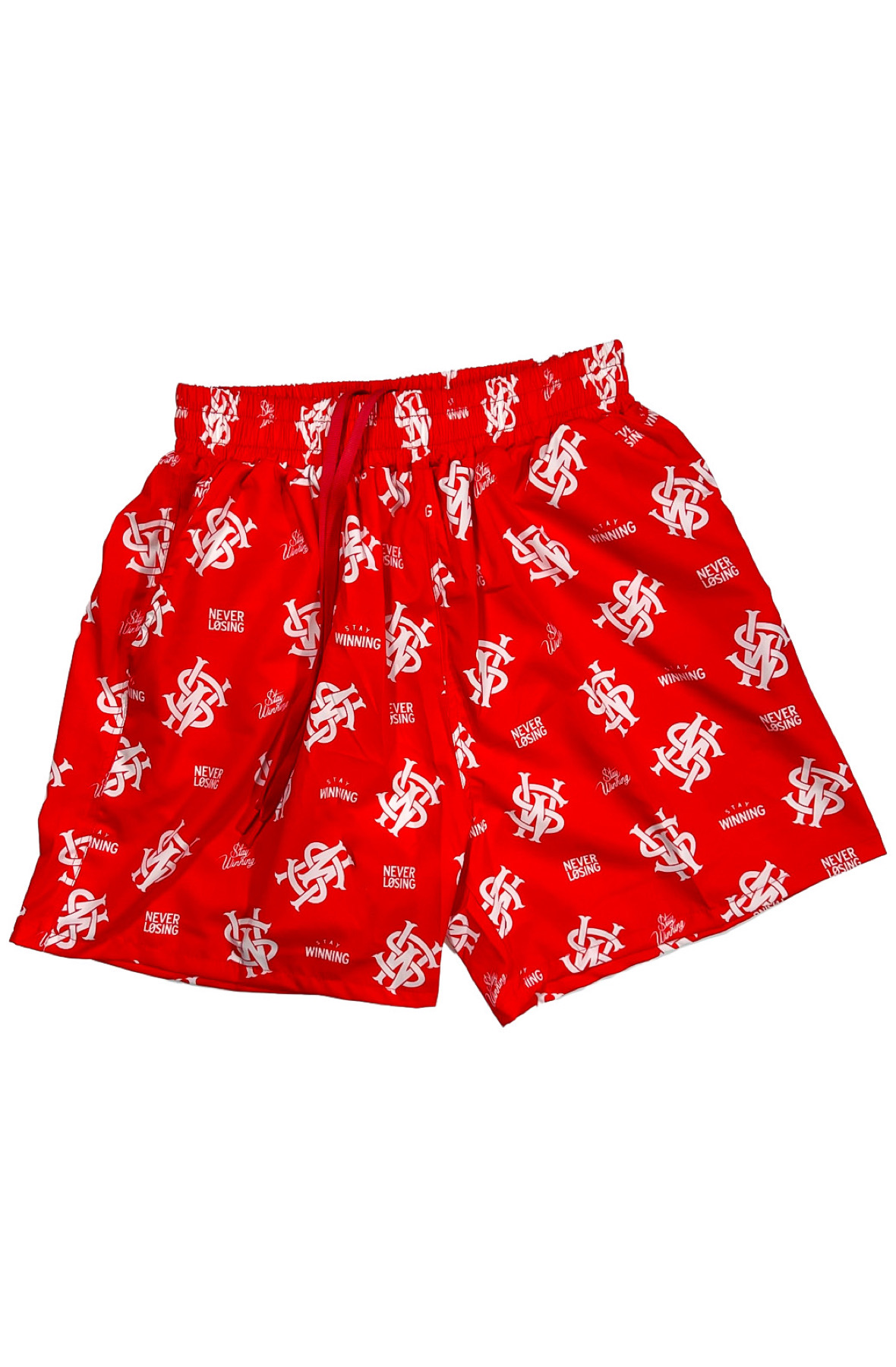 Stay Winning Red Swim Trunks