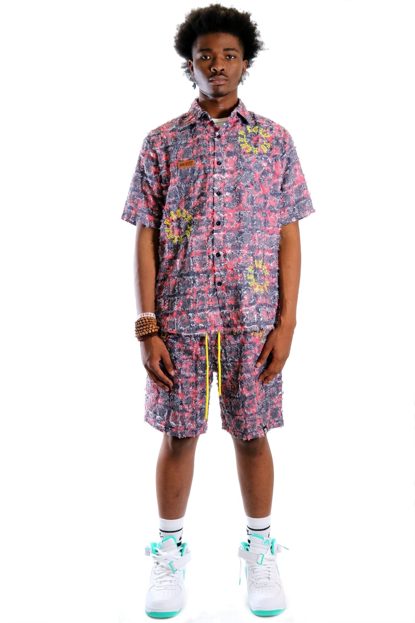 Kona Men's ripped & repaired coordinate short set
