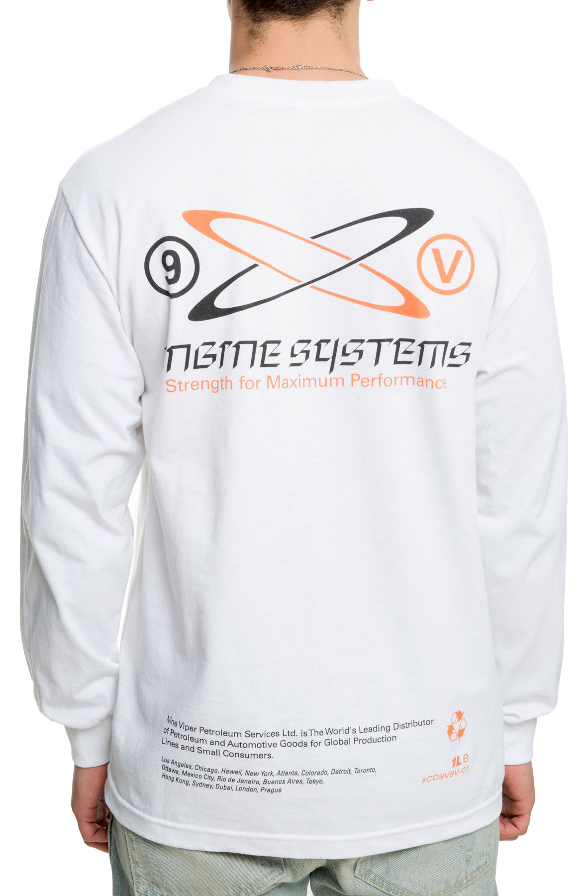 The Engine Systems Long Sleeve Tee in White