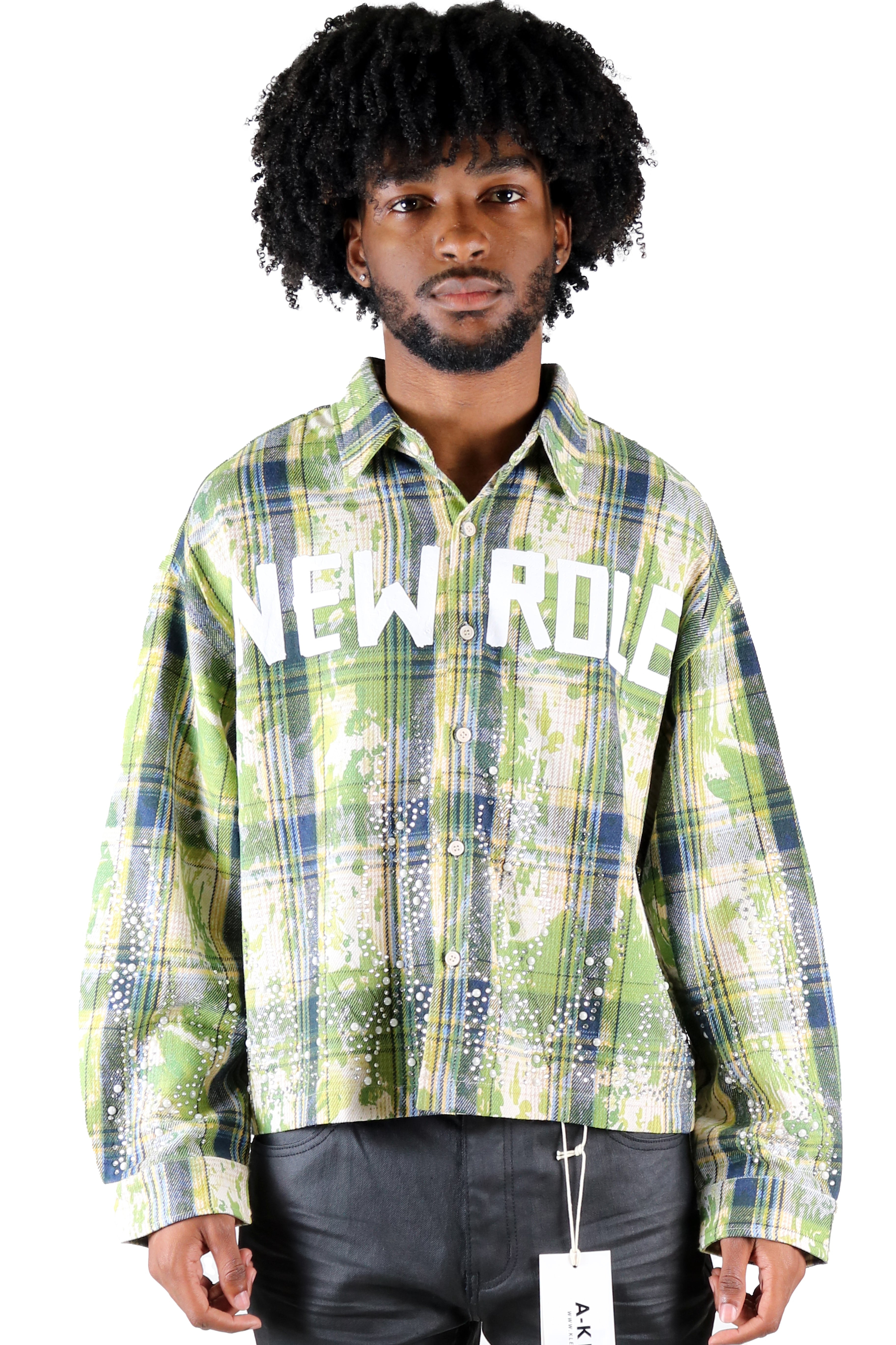 QUARTZ Heavy Flannel Crop Top Button Down Shirt