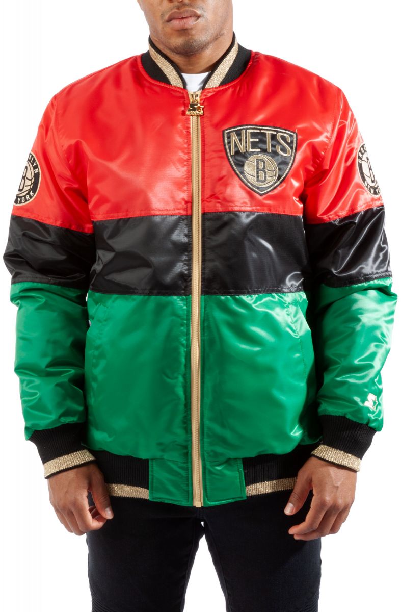 Brooklyn Nets Full Leather Jacket - Black Medium