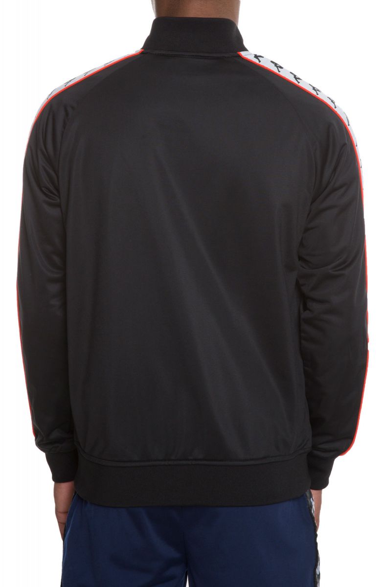 KAPPA The Banda Bomber Style Track Jacket in Black White and Red ...