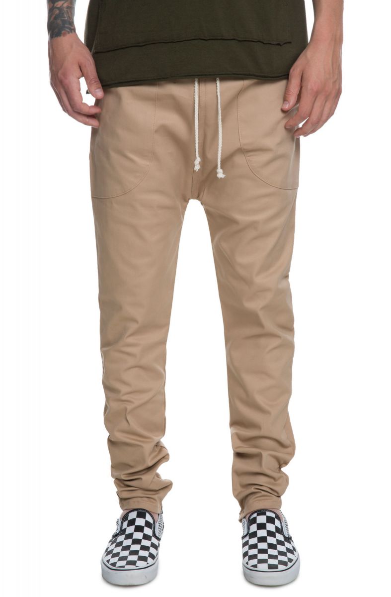 slim khaki joggers