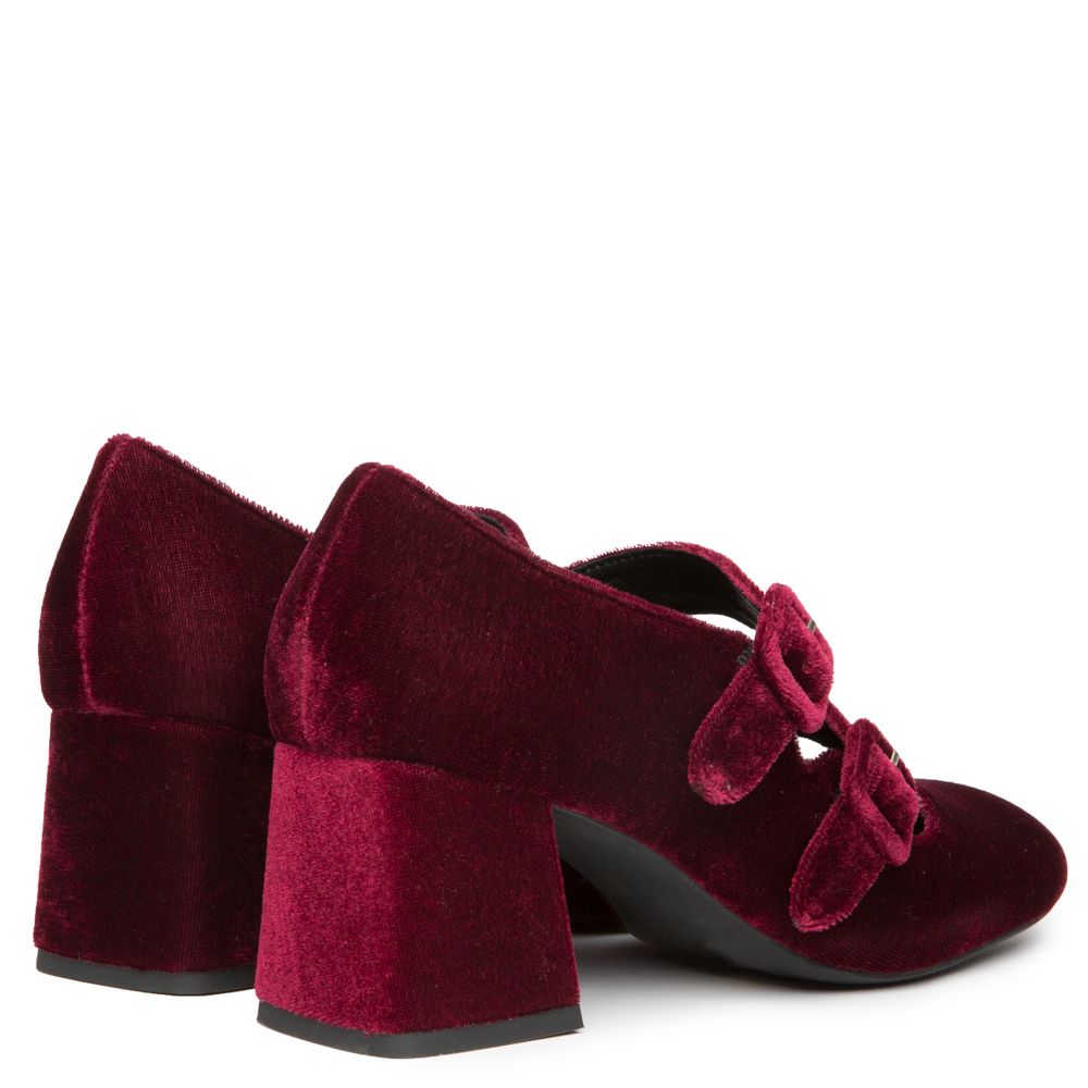 JEFFREY CAMPBELL Bickle Wine Velvet Heels BICKLE WINE Karmaloop