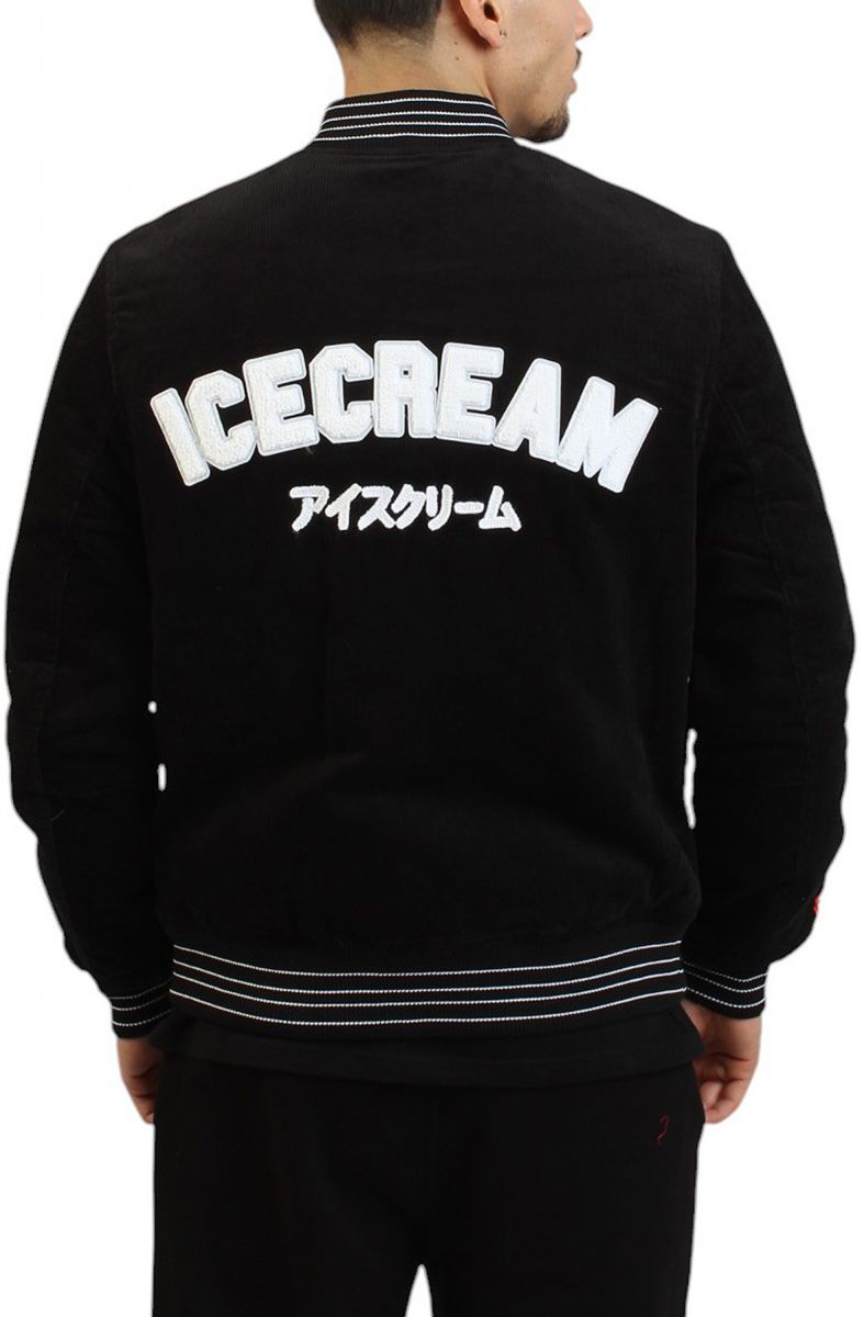 【美品】Ice Cream Rocket Parker size L Black ICE CREAM Hounds varsity jacket 441-9405BLK - Karmaloop