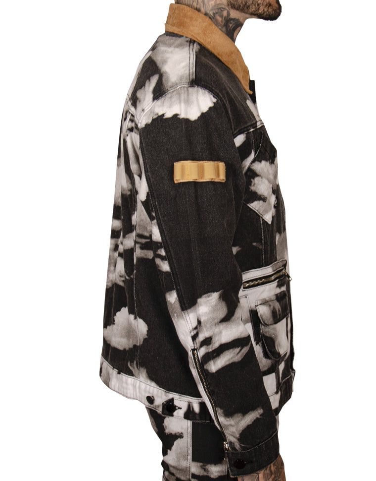 THE HIDEOUT CLOTHING + Rifle Cloud Bleached Denim Jacket HDTCLTHNG ...