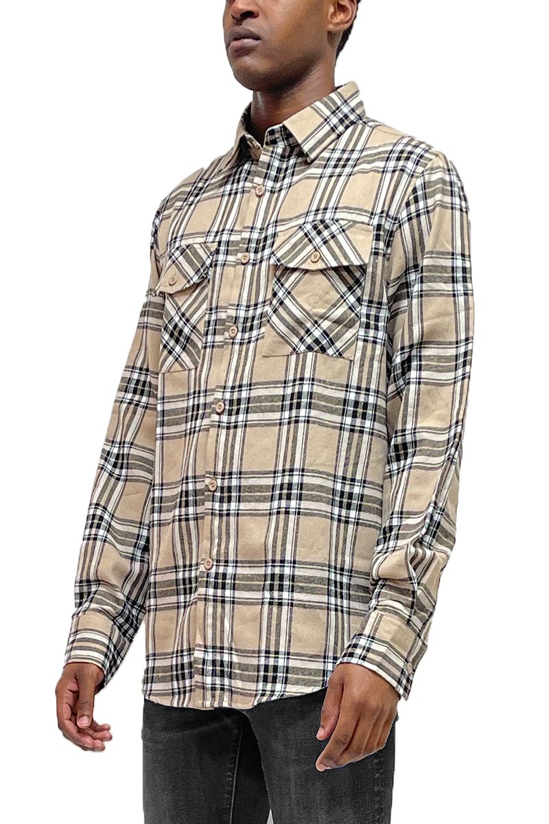 WEIV 108 FLANNEL FL108-KHAKIBLACK - Karmaloop